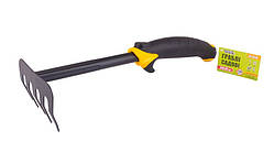 Граблі садові MASTERTOOL 5 зубів з пластиковою ручкою і TPR покриттям 300х95 мм