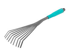 Граблі віялові з пластиковою ручкою 9 зубів 40 см