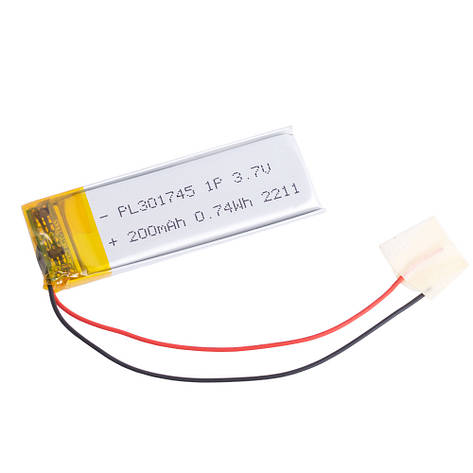 LiPo 200 mAh, 3,7V, 3x17x45мм LiPower акумулятор літій-полімерний PL301745, фото 1