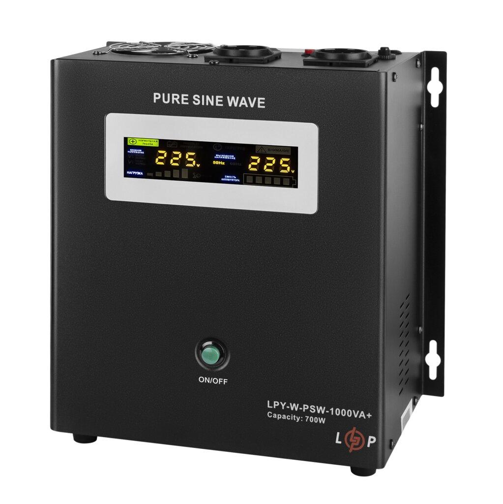 Джерело безперебійного живлення LogicPower 12V LPY-W-PSW-1000VA+(700Вт)10A/20A з правильною синусоїдою