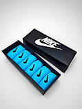 Подарунковий набір блакитних короткіх 35-41 жіночіх в чорному боксі Nike/найк — 6 пар шкарпеток, фото 2