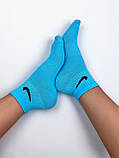 Подарунковий набір блакитних короткіх 35-41 жіночіх в чорному боксі Nike/найк — 6 пар шкарпеток, фото 3