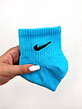 Подарунковий набір блакитних короткіх 35-41 жіночіх в чорному боксі Nike/найк — 6 пар шкарпеток, фото 4