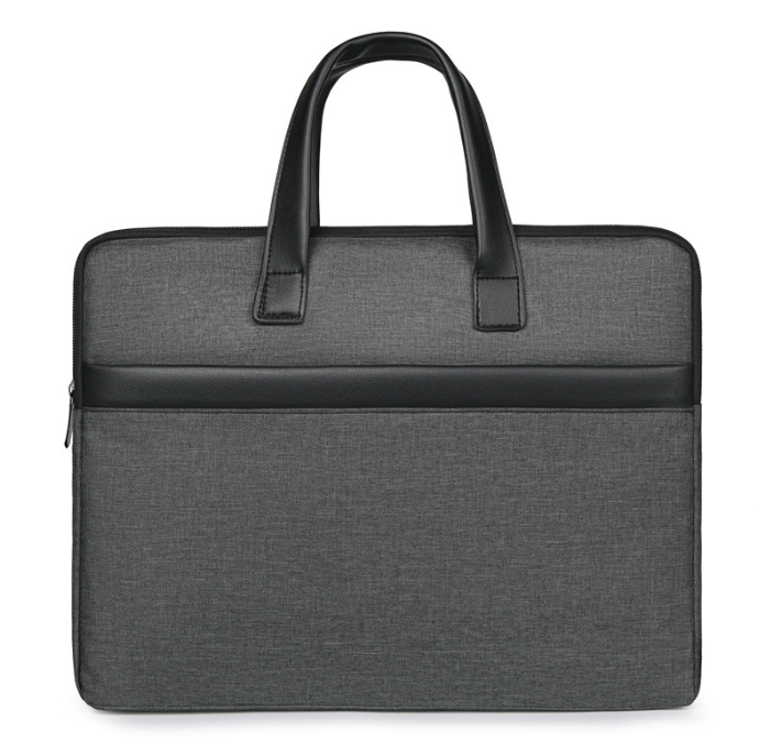 Сумка для ноутбука до 15,6" сіра темна з зовнішнім та внутрішніми кишенями, фото 1