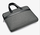 Сумка для ноутбука до 15,6" сіра темна з зовнішнім та внутрішніми кишенями, фото 2