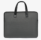 Сумка для ноутбука до 15,6" сіра темна з зовнішнім та внутрішніми кишенями, фото 4
