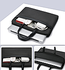 Сумка для ноутбука до 15,6" сіра темна з зовнішнім та внутрішніми кишенями, фото 9