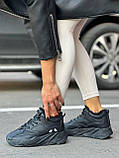 Чорні кросівки зимові жіночі на шнурках 36, фото 3