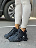 Чорні кросівки зимові жіночі на шнурках 36, фото 9