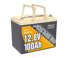 Акумуляторна батарея LiFePO4 Power Queen 12V 100Ah Pro, 1280Wh, BMS 100A, 329*172*214мм