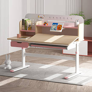 Дитячий зростаючий стіл парта з полицями для школярів TH-360 Wood Plus Grey, фото 3
