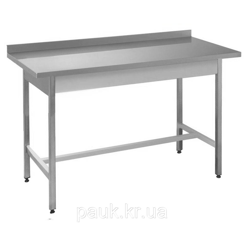 Стіл виробничий 500х1500 мм СВ-5, металевий стіл з пристінним бортом на кухню з нержавіючої сталі, фото 1