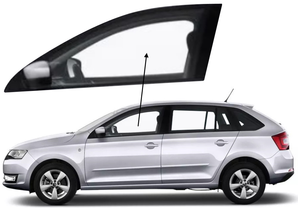 Бічне скло Skoda Spaceback 2013-2019 передніх дверей ліве, фото 1