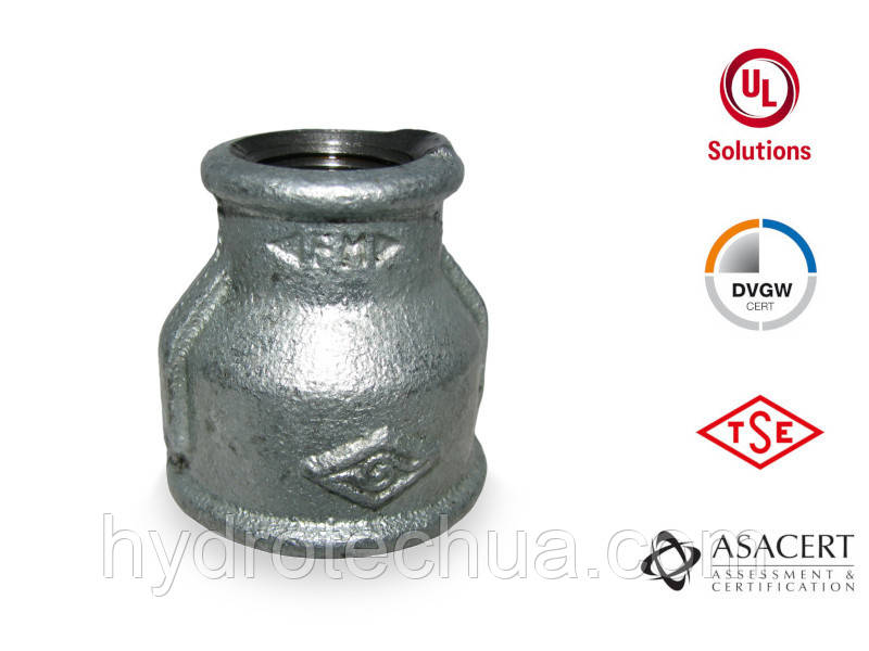 Муфта редукційна оцинкована ВВ 1"х1/2"