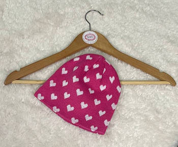 Дитяча двошарова тепла шапка George 4-6л 104-116см 53см для дівчат рожева