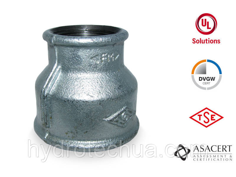 Муфта редукційна оцинкована ВВ 1 1/2"х1"