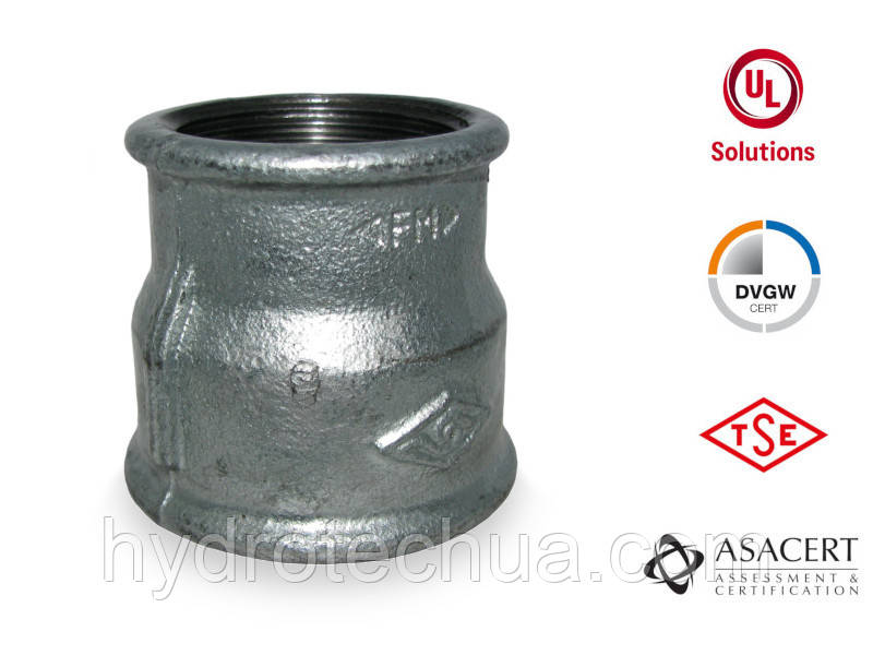 Муфта редукційна оцинкована ВВ 1 1/2"х 1 1/4"