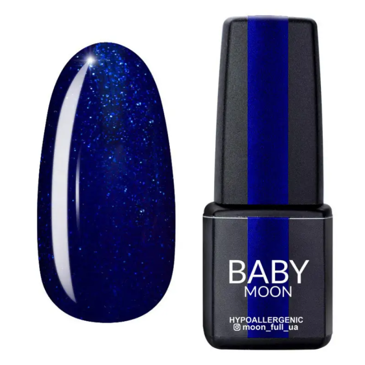 Гель-лак Baby Moon Cold Ocean №26, 6 мл (темно-синій з дрібним шиммером)