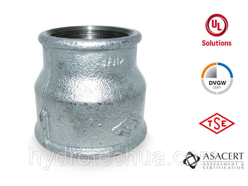 Муфта редукційна оцинкована ВВ 2"х 1 1/2"