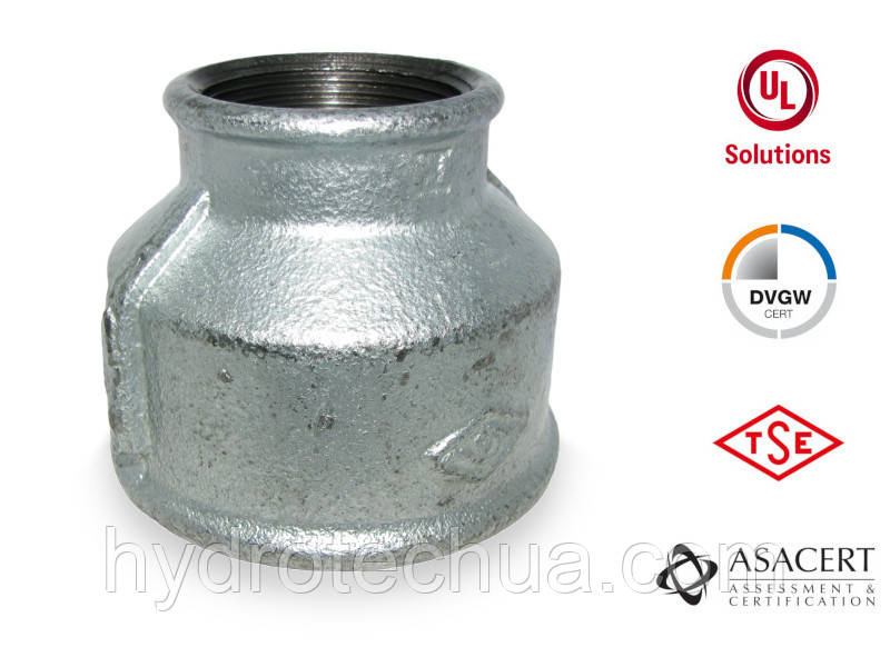 Муфта редукційна оцинкована ВВ 2 1/2"х 1 1/2"