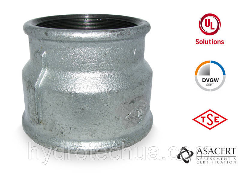 Муфта редукційна оцинкована ВВ 3"х2 1/2", фото 1