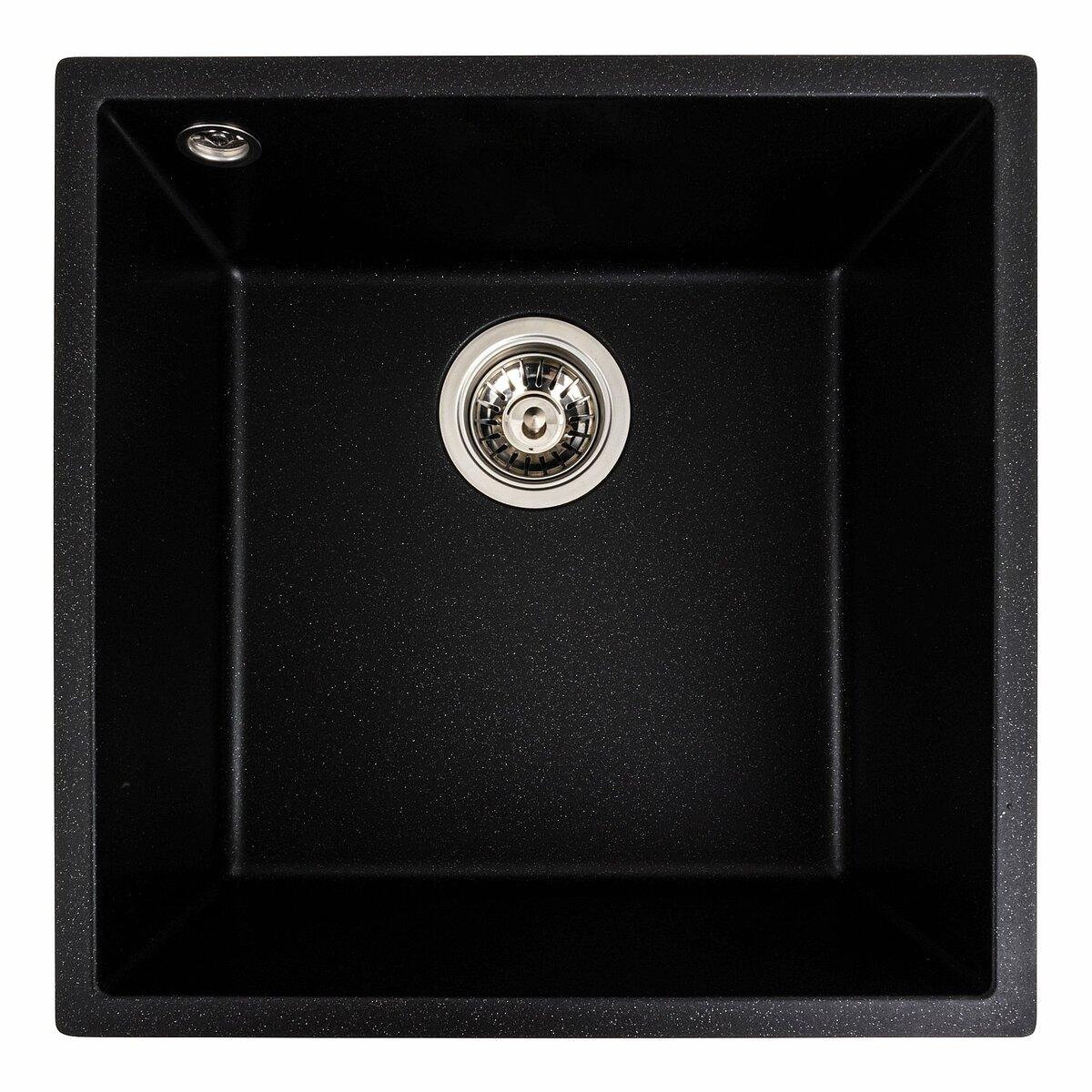 Кухонна мийка Platinum 4040 RUBA матова чорний металік 4444, фото 1