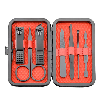 Професійний манікюрний набір у футлярі 7 предметів у комплекті Чорний (KG-11827)