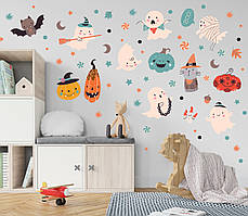 Вінілова Наклейка Набір Моторошний Halloween розмір листа 1100 х 500 мм, глянсовий