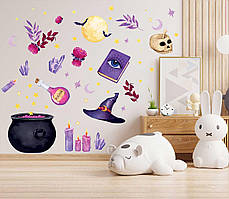 Вінілова Наклейка Набір Моторошний Halloween розмір листа 1100 х 500 мм, глянсовий