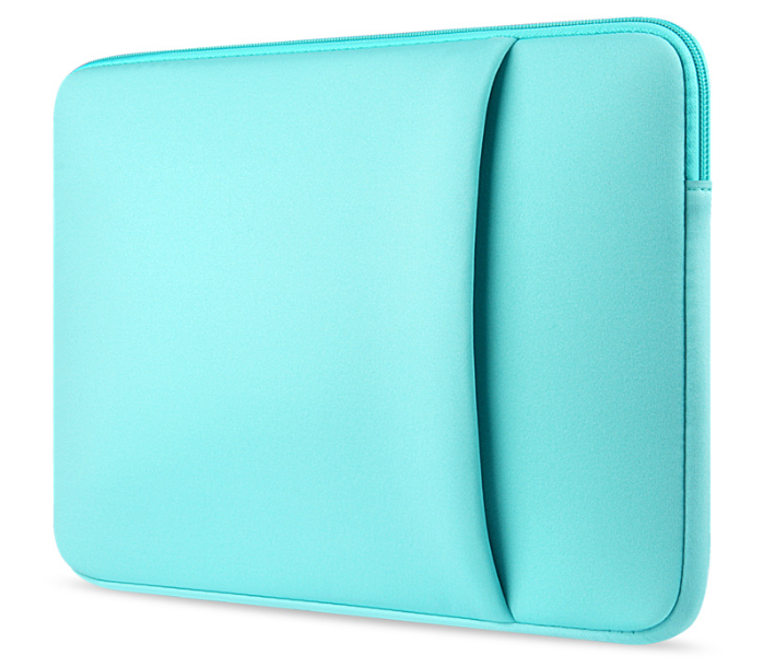 Чохол для ноутбука бірюзовий м'який 15,6" захисний блакитний чохол з кишенею до ноутбуку 15 дюймів, фото 1