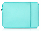 Чохол для ноутбука бірюзовий м'який 15,6" захисний блакитний чохол з кишенею до ноутбуку 15 дюймів, фото 2