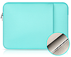 Чохол для ноутбука бірюзовий м'який 15,6" захисний блакитний чохол з кишенею до ноутбуку 15 дюймів, фото 4