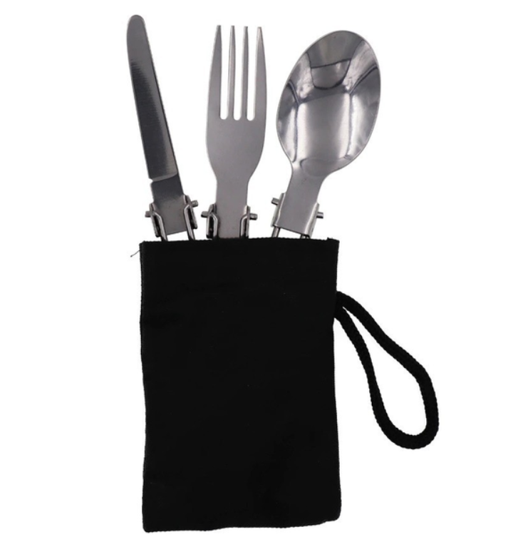 Набір розкладних столових приборів із неіржавкої сталі BM Easy hike Set FKS Сріблястий (KG-11829), фото 1