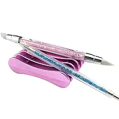 Пластикова підставка під пензлі PINK