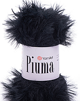Пряжа Piuma YarnArt(мех)-4420 чорний