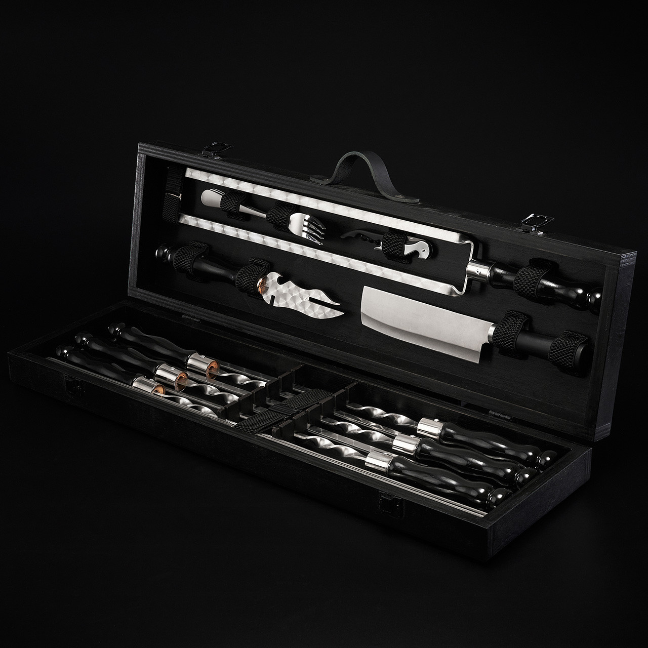 Шампури подарункові набір бокс для пікніка гриля та барбекю Оригінальні Віп подарунки на день народження татові, хлопцю,, фото 1