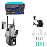 Камера зовнішнього відеоспостереження P11-6MP Поворотна вулична WiFi відеокамера з 2 об'єктивами та нічною зйомкою, фото 5