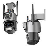 Камера зовнішнього відеоспостереження P11-6MP Поворотна вулична WiFi відеокамера з 2 об'єктивами та нічною зйомкою, фото 6