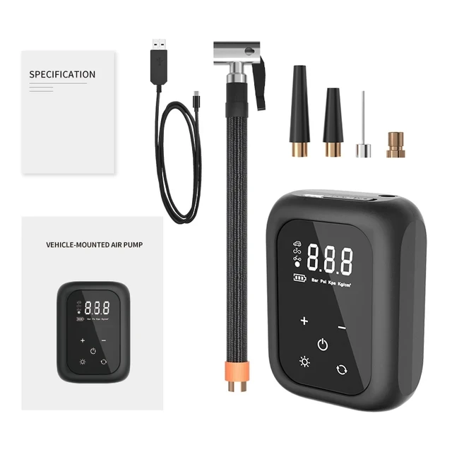 Потужний автомобільний компресор з акумулятором 4000mAh BQ02, портативний насос для накачування шин