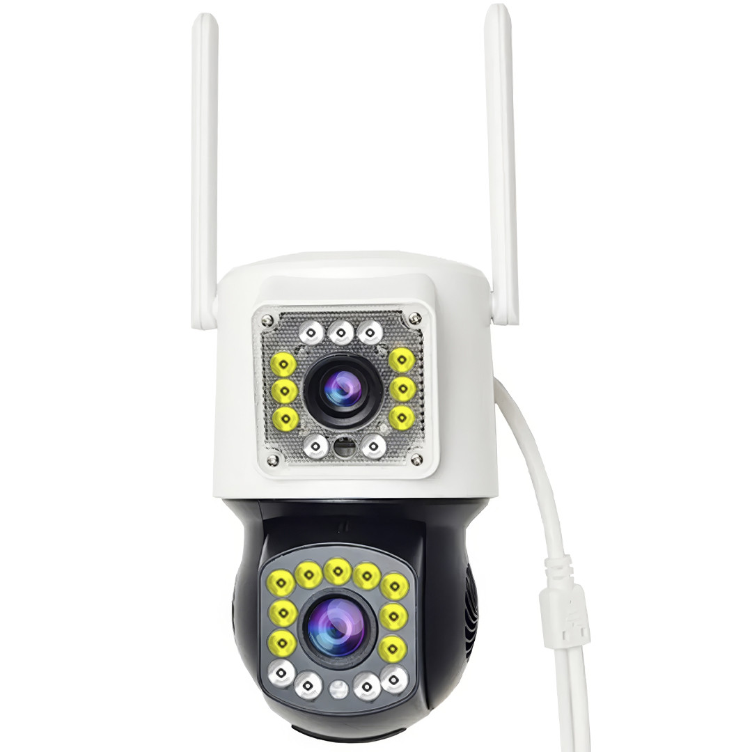 Вулична WiFi камера відеоспостереження з двома об'єктивами Wi-Fi V360 Pro Портативна камера відеоспостереження 4Мп, фото 1