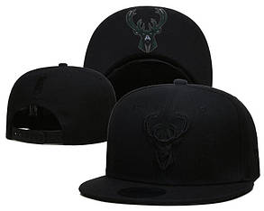 Чорний Снепбек Мілуокі Бакс Milwaukee Bucks кепка, snapback