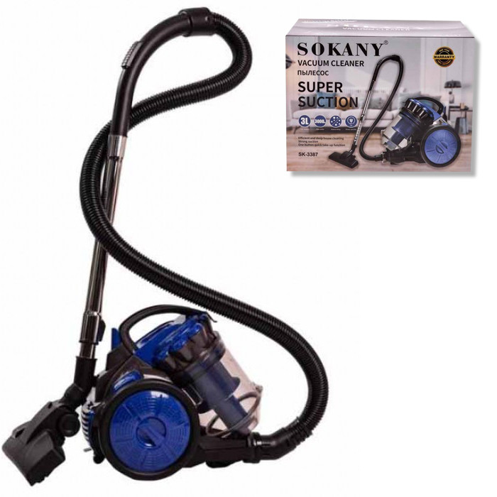 Пилосос без мішка SOKANY SK-3387 на 3 л циклонний контейнерний 3000 Вт, фото 1