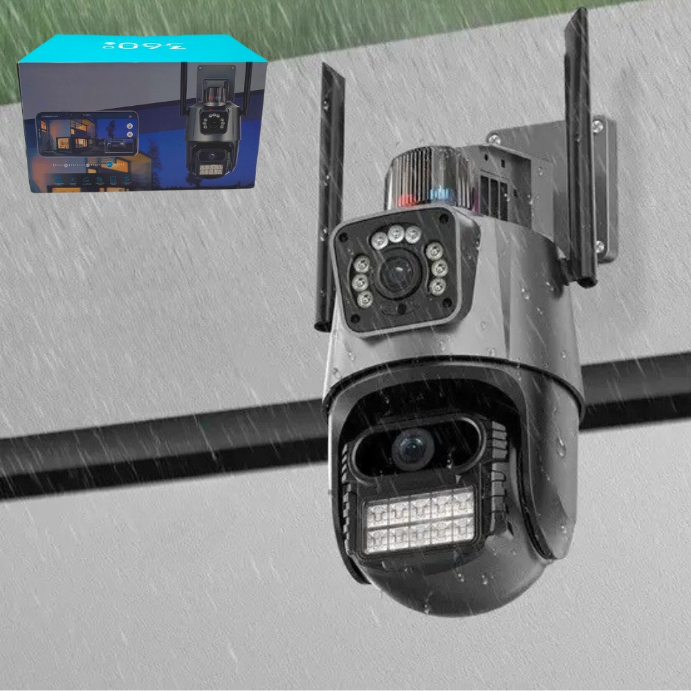 Поворотна вулична WiFi відеокамера P11-6MP Камера зовнішнього відеоспостереження з 2 об'єктивами та нічною зйомкою