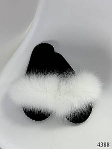 Капці домашні з песця, білий