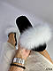 Капці домашні з песця, білий, фото 5
