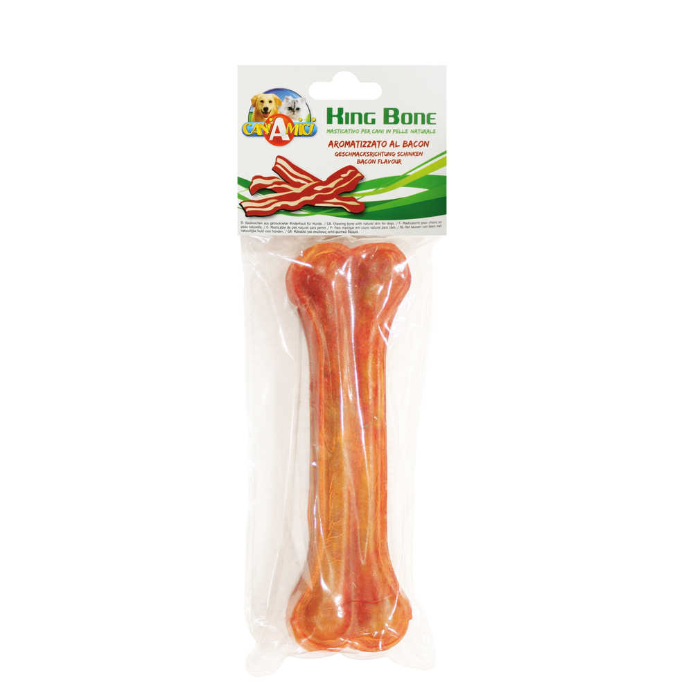 Ласощі для собак кістка бекон пресована King Bone Bacon Croci 18см, 130гр, 1шт/уп