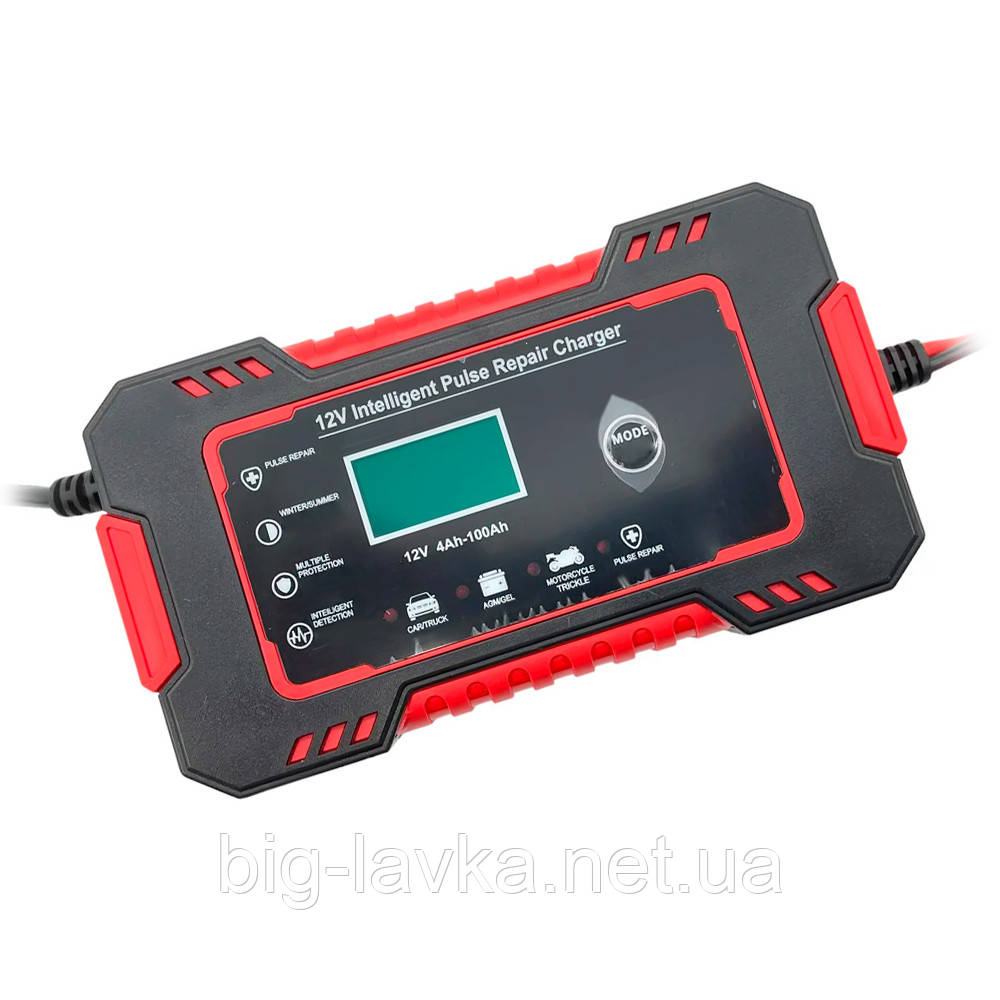 Зарядний пристрій автомобільного акумулятора 12V  червоний, фото 1