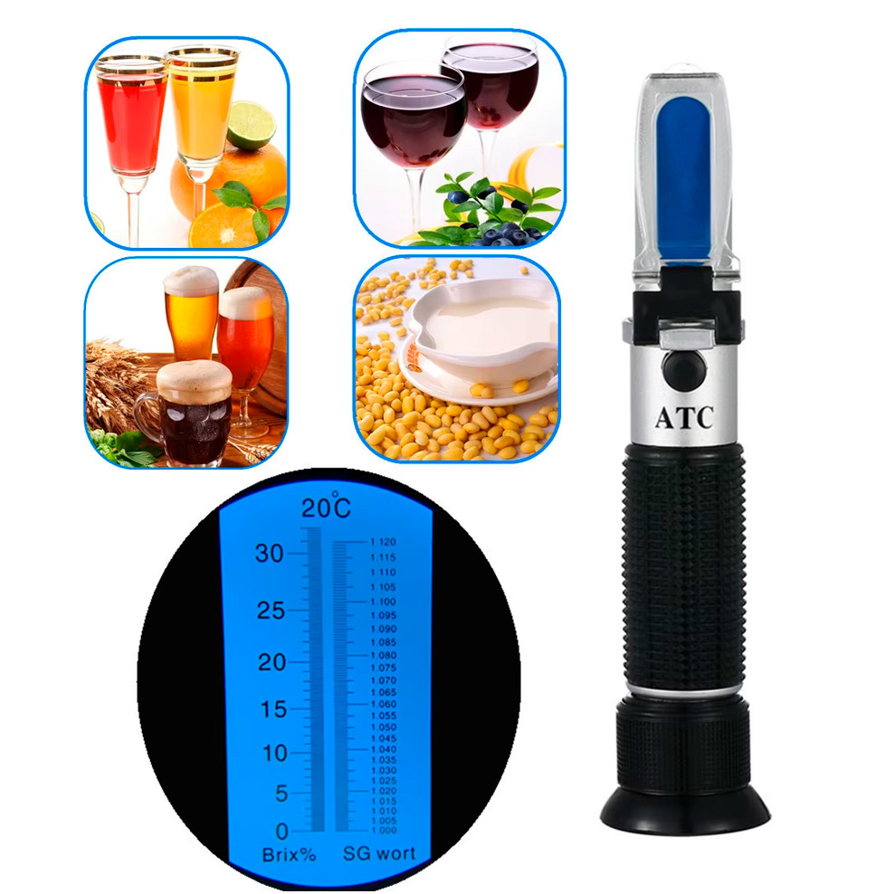 Рефрактометр для вина RZ 121 АТС двокомпонентний прилад для вимірювання винограду, фото 1