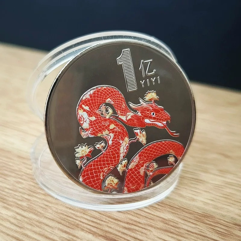 Срібна монета Змія для удачі, Процвітання, Здоров'я та з мантрами багатства для накопичення Багатства та Сохр, фото 1