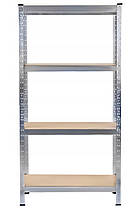 Стелаж металевий 150x70x30 4 полиці (сірий), фото 3